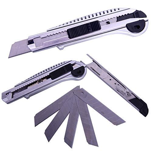 Dinojames Heavy Duty 18mm Cutter Knife Set With 5 Sharp Replacement lade (Self loading blade) - Image 5