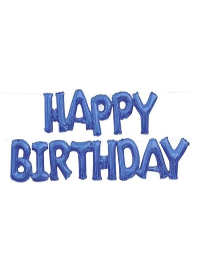 JOLLITY LLC Happy Birthday Letters Balloons Uppercase Conjoined Alphabet Foil Balloon Boy Girl Birthday Party Decoration Banner Blue - Image 1