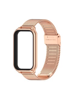 Redmi Band 2 Milanese Metal Three-bead Stainless Steel Wristband Suitable For XiaomiBand 8 Active-Color:Milan Buckle-rose Gold-Specifications:for Redmi Band2/Mi Band 8 Active