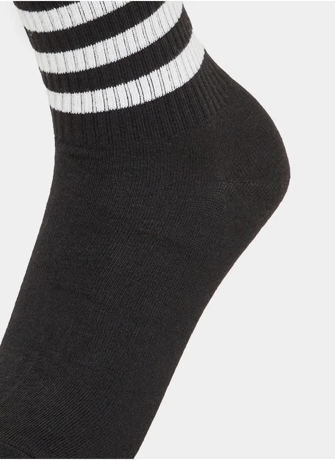 Styli Set of 3 - Striped Cuff Crew Socks