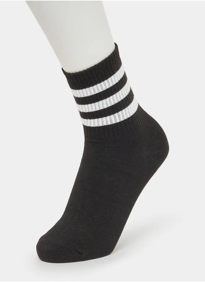 Styli Set of 3 - Striped Cuff Crew Socks