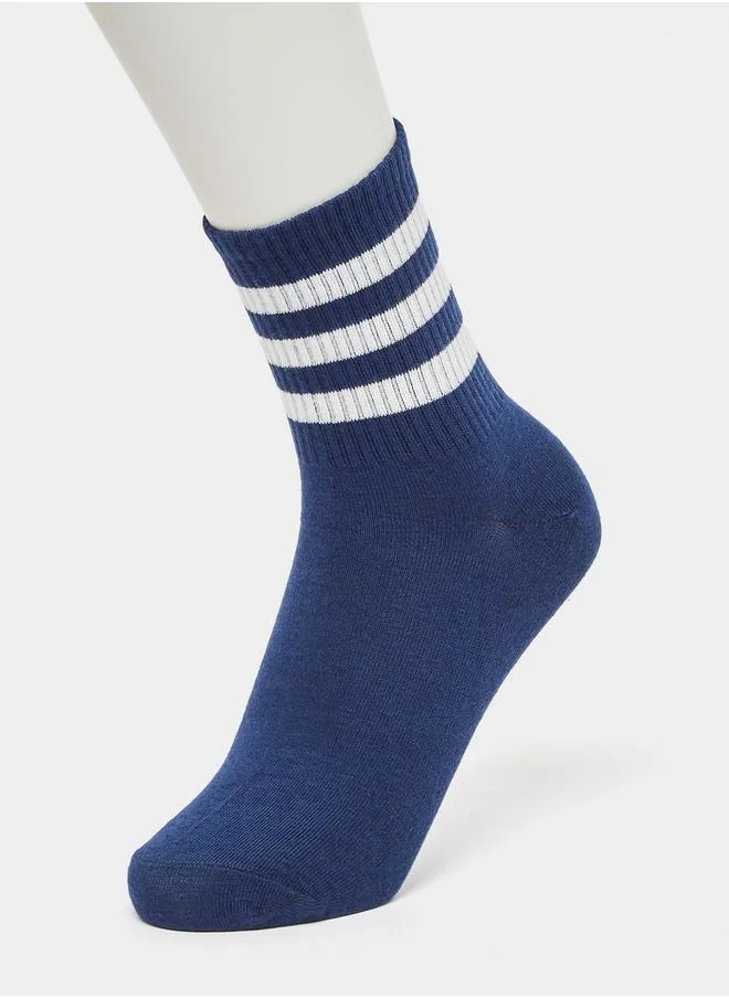 Styli Set of 3 - Striped Cuff Crew Socks