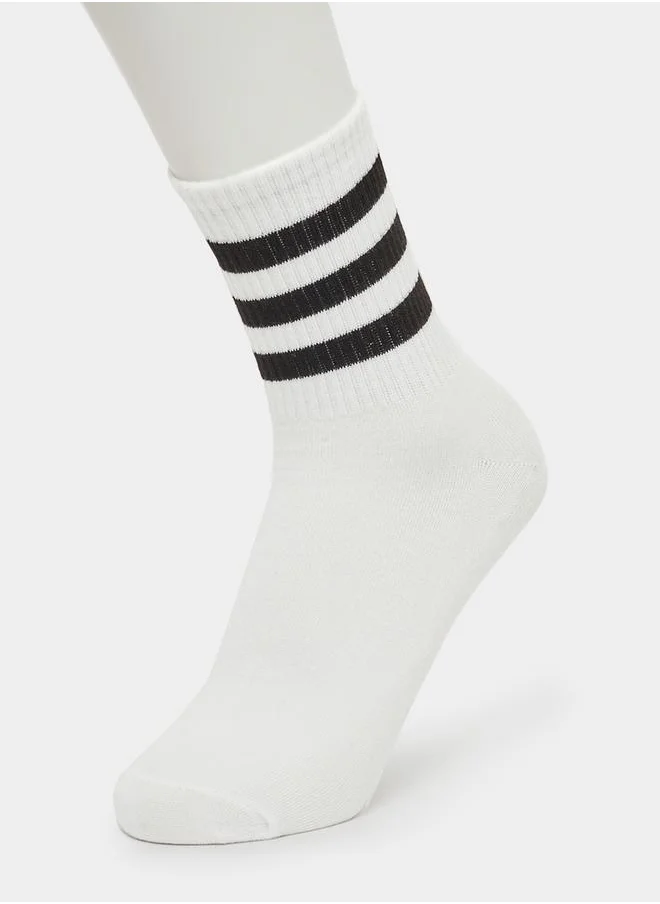 Styli Set of 3 - Striped Cuff Crew Socks