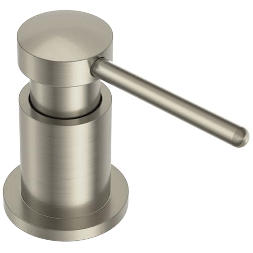 Lava Odoro Soap Dispenser for Kitchen Sink, Modern Brass Built in Countertop Pump Dispenser with 18 Oz Refillable Bottle, Kitchen Soap and Lotion Dispenser Spot-Free, Brushed Nickel, KSD-21 - Image 1
