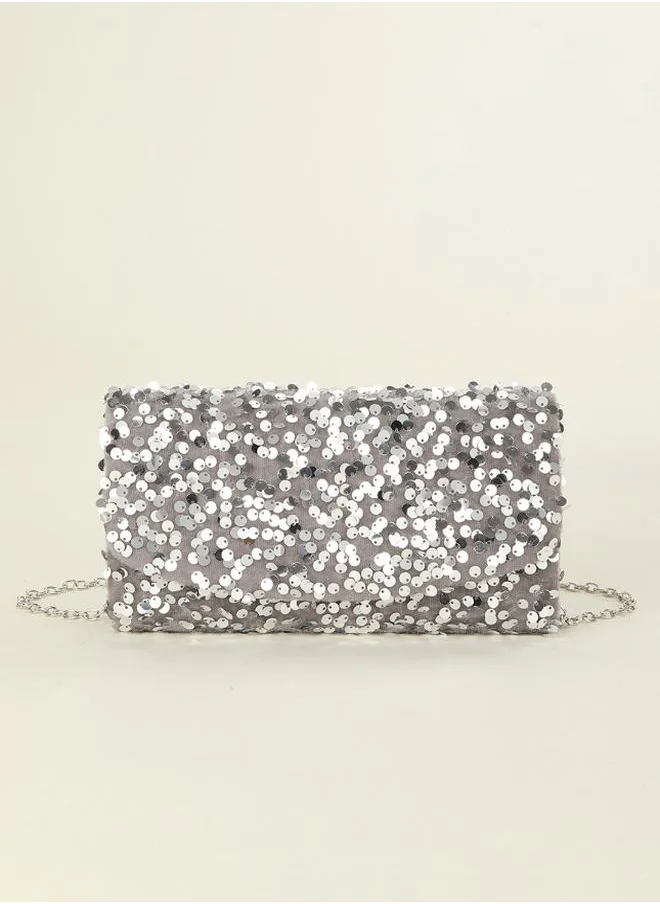 ستايلي Sequin Detail Clutch Crossbody Bag