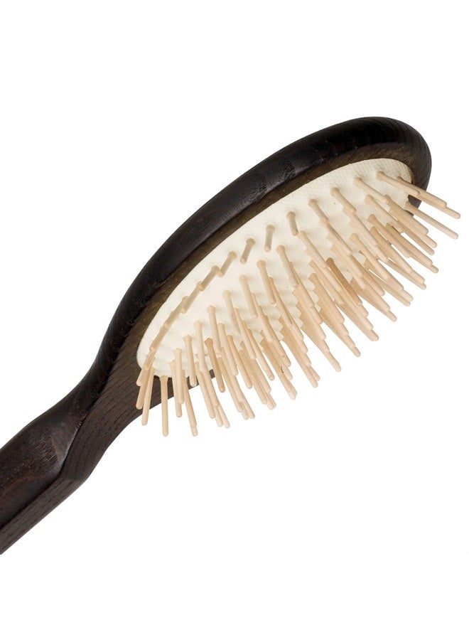 Redecker Maple Pin Oval Wooden Hairbrush with Oiled Thermowood Handle, 8-1/2-Inches - Image 2