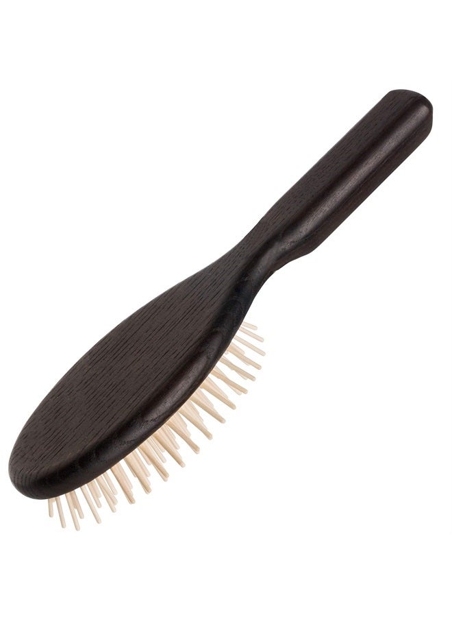 Redecker Maple Pin Oval Wooden Hairbrush with Oiled Thermowood Handle, 8-1/2-Inches - Image 1