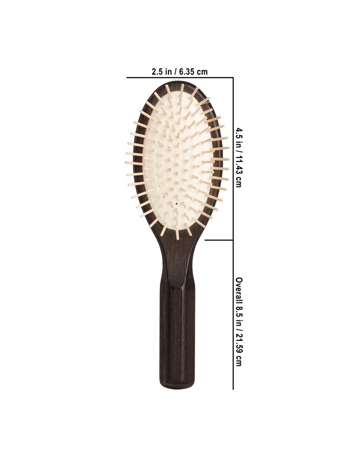 Redecker Maple Pin Oval Wooden Hairbrush with Oiled Thermowood Handle, 8-1/2-Inches - Image 3