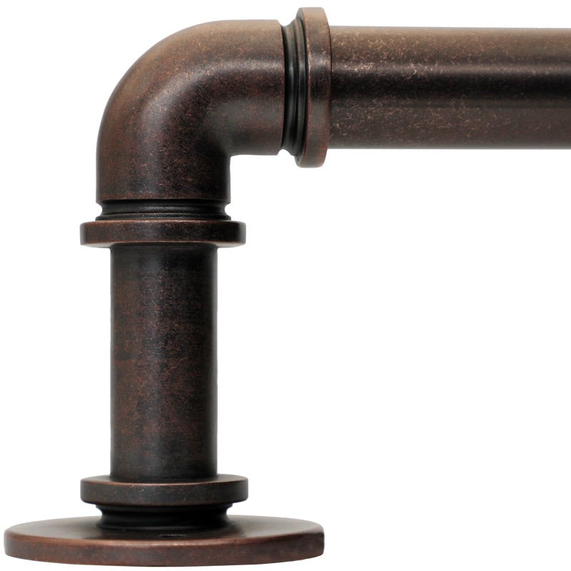 WORLD RODS Industrial Curtain Rods for Windows 18 to 88 Inches Adjustable Length 1 Inch Diameter with Aluminium Finials Antique Red Bronze 18 to 88