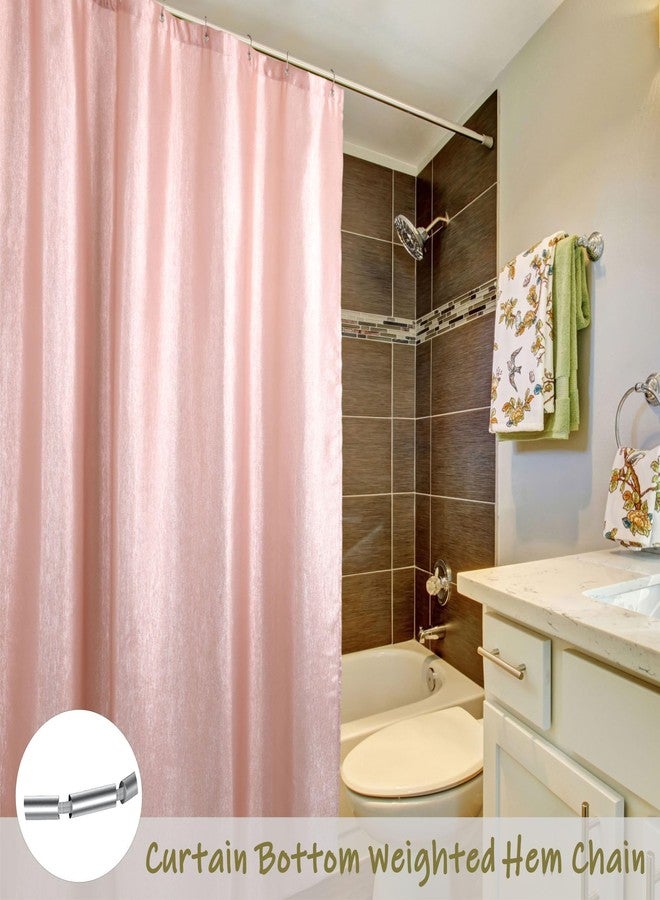 Popkozzi Blush Pink Glitter Shower Curtain: Luxury Elegant Pretty Metallic Shimmery Fabric Curtains for Coquette Girls Bathroom Décor - Fancy Glam Cute Girly Bathroom Accessories & Gift Set for Women - 72x72 - Image 5