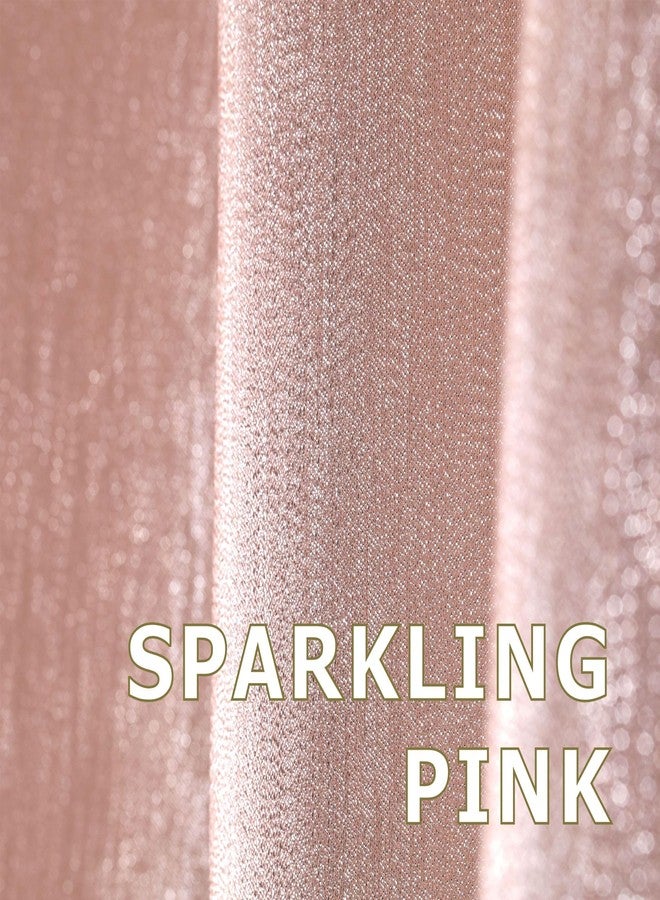Popkozzi Blush Pink Glitter Shower Curtain: Luxury Elegant Pretty Metallic Shimmery Fabric Curtains for Coquette Girls Bathroom Décor - Fancy Glam Cute Girly Bathroom Accessories & Gift Set for Women - 72x72 - Image 3