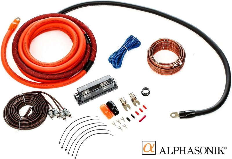 Alphasonik AAK0G Premium 0-Gauge Complete Car Amplifier Installation Kit Hyper-Flex Power, Ground, Speaker Wire RCA Cable - Exceeds AWG (American Wire Gauge) Standard Element Certified Amp Install Kit - Image 2