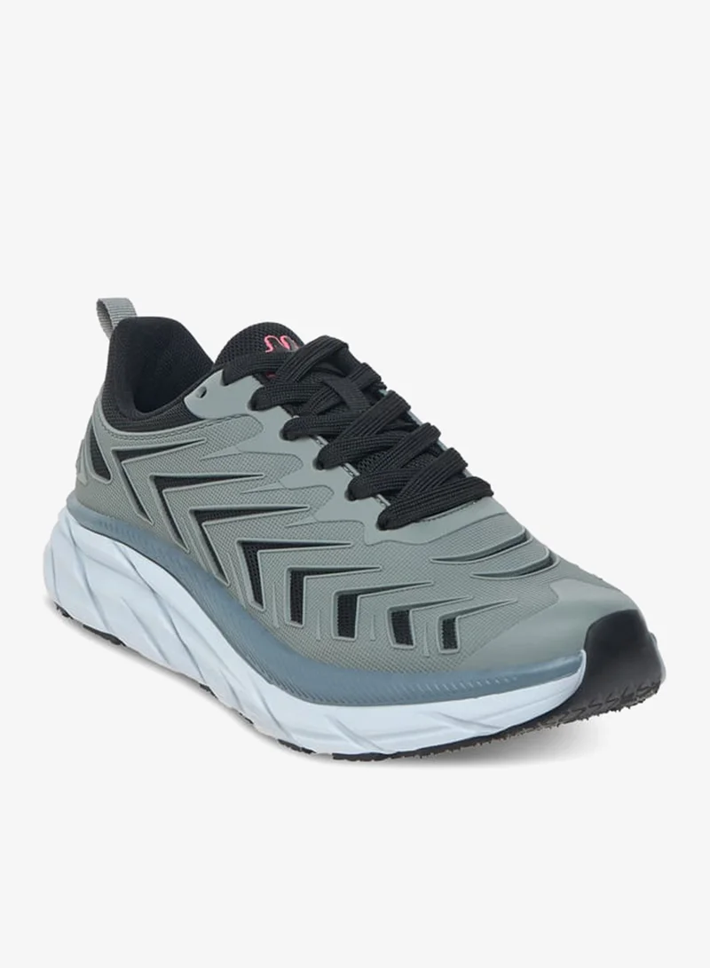 Kappa Womens Textured Lace-Up Sports Shoes with Pull Tab