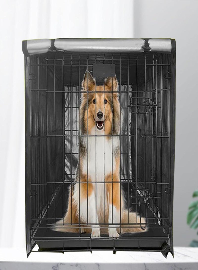 GGOOT Dog Crate Cover - Machine Washable Crate Cover, Durable Windproof and Waterproof | Pet Supplies, Crate Cover for Dogs Suitable for 24 36 42 Inch Wire Dog Crate Black - Image 2