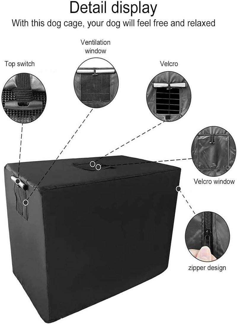 GGOOT Dog Crate Cover - Machine Washable Crate Cover, Durable Windproof and Waterproof | Pet Supplies, Crate Cover for Dogs Suitable for 24 36 42 Inch Wire Dog Crate Black - Image 5