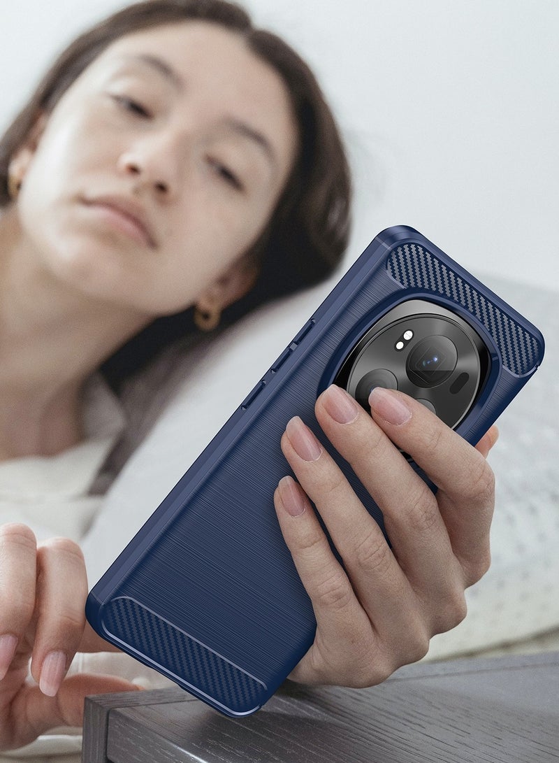 دبليو تيك غطاء حافظة واقية من السيليكون Honor Magic6 Pro 5G 2024 - أزرق داكن - Image 3