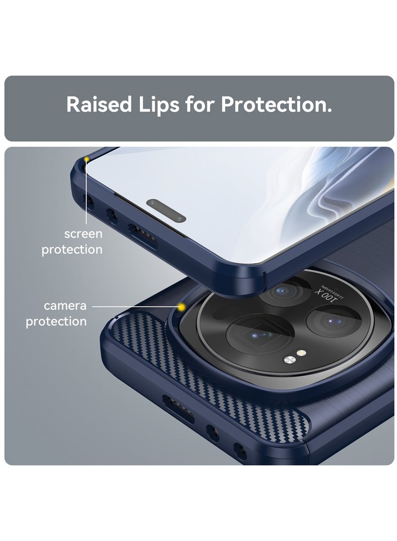 دبليو تيك غطاء حافظة واقية من السيليكون Honor Magic6 Pro 5G 2024 - أزرق داكن - Image 4