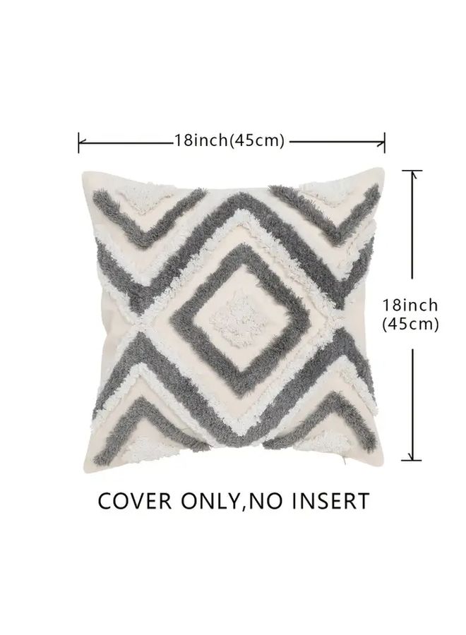 Yellow Geometric Tufted Throw Pillow Cover 12x20 Inch Retro Plaid Embroidered Cushion Case with Zip Closure - Image 3