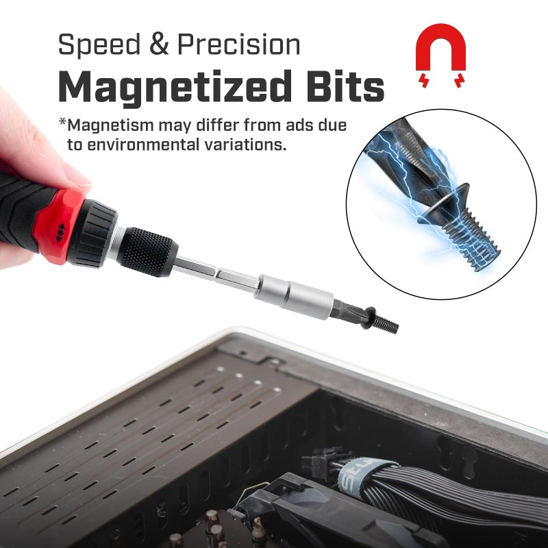 IRONCUBE Multi Ratcheting Screwdriver Set: 21 in 1 Magnetic Multiple bits Suitable for Everyday Household Use - Image 4