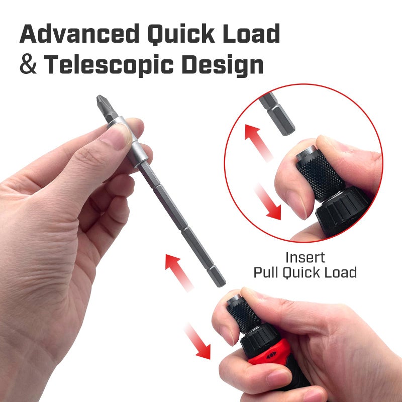 IRONCUBE Multi Ratcheting Screwdriver Set: 21 in 1 Magnetic Multiple bits Suitable for Everyday Household Use - Image 3