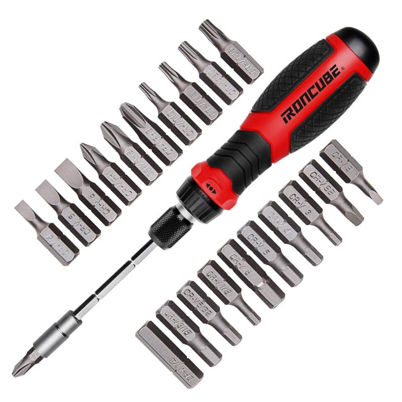 IRONCUBE Multi Ratcheting Screwdriver Set: 21 in 1 Magnetic Multiple bits Suitable for Everyday Household Use - Image 1