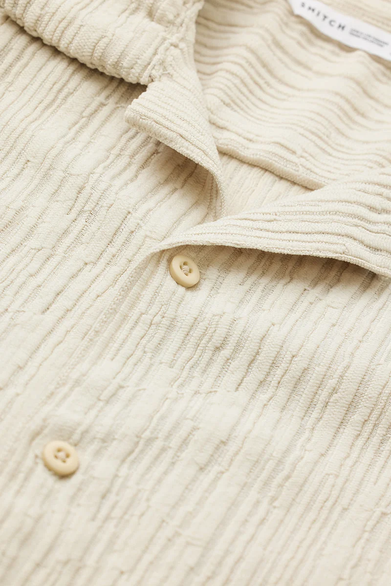 SNITCH Beige Box Fit Stretch Shirt