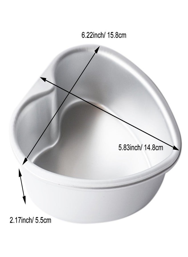 LoveDeal Heart Shaped Cake Pan 6 Inch, Small Leakproof Heart-Shaped Cake Tin, Wedding Cake Molds, Preferred Cake Pan - Aluminum, 2Pcs - Image 2