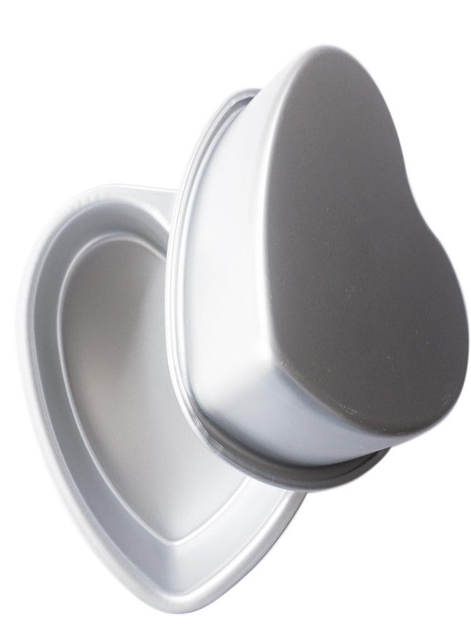 LoveDeal Heart Shaped Cake Pan 6 Inch, Small Leakproof Heart-Shaped Cake Tin, Wedding Cake Molds, Preferred Cake Pan - Aluminum, 2Pcs - Image 1