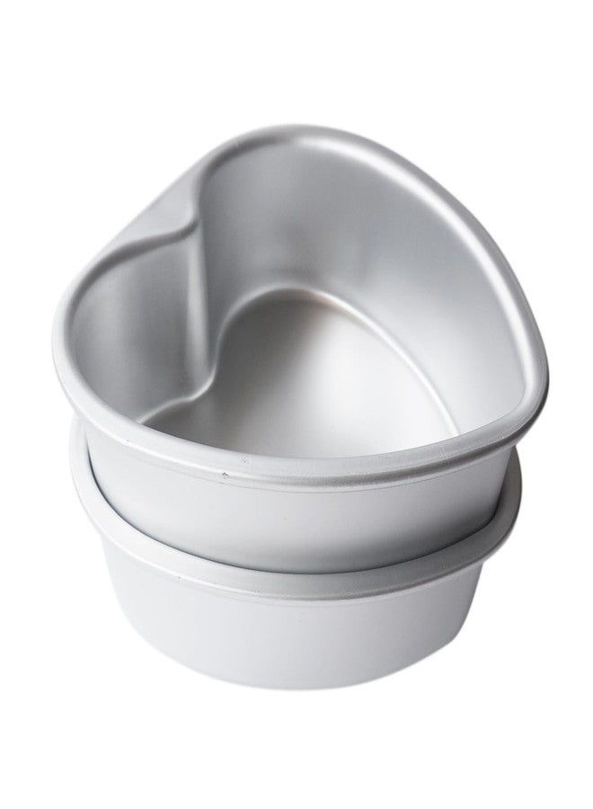LoveDeal Heart Shaped Cake Pan 6 Inch, Small Leakproof Heart-Shaped Cake Tin, Wedding Cake Molds, Preferred Cake Pan - Aluminum, 2Pcs - Image 5