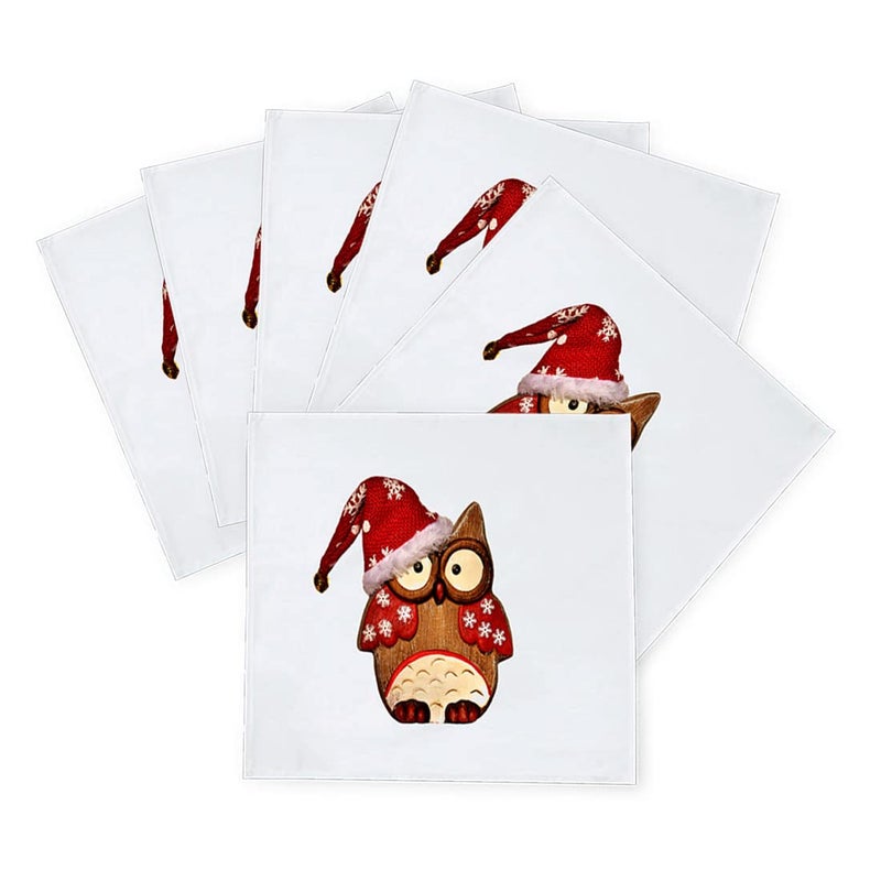 Khakee 6 Pcs Christmas Theme Silk Table Napkins 10x 10 for Xmas Decoration Christmas OrnamentsChristmas Giftxmas21234 - Image 2