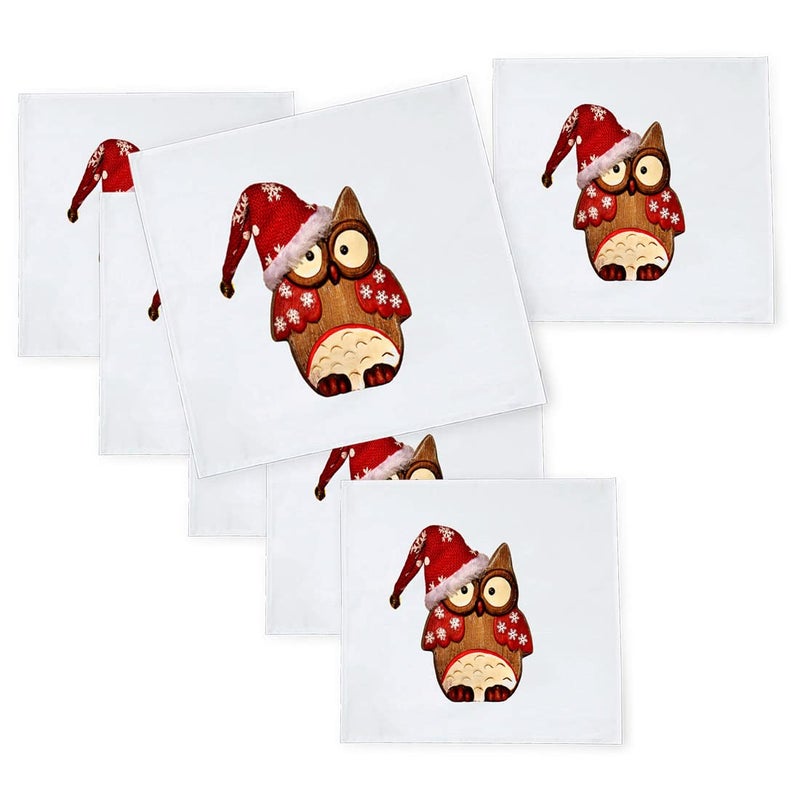 Khakee 6 Pcs Christmas Theme Silk Table Napkins 10x 10 for Xmas Decoration Christmas OrnamentsChristmas Giftxmas21234 - Image 1