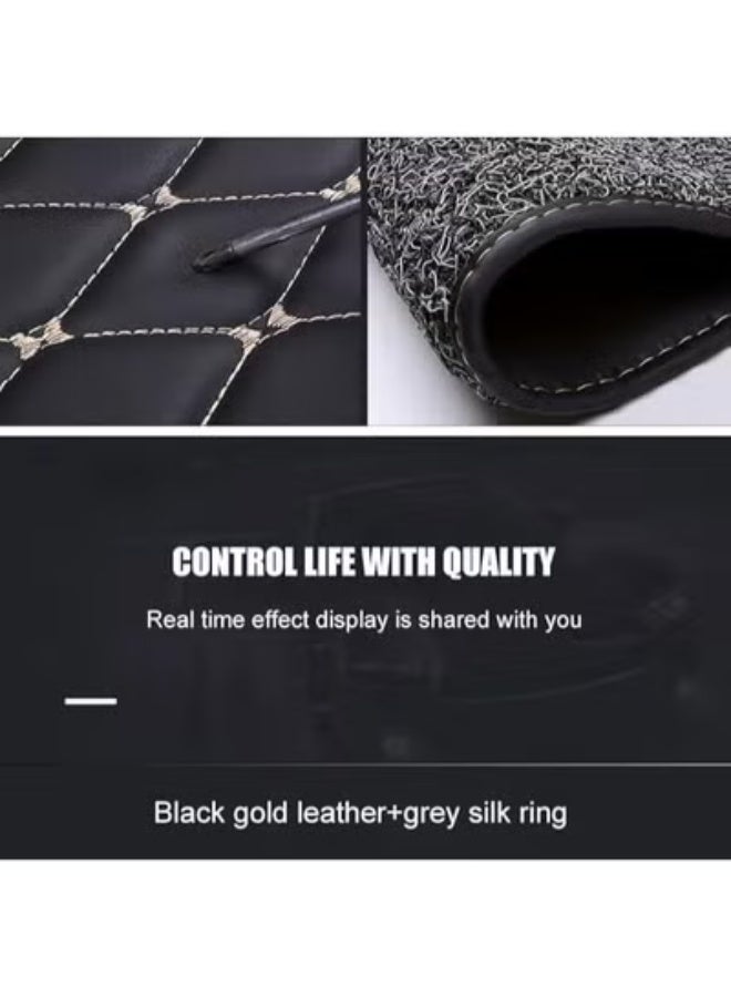 Premium Leather 9D Car Mats, Dual Layer Waterproof and Dirt-Proof, Custom Fit, Black - Image 4