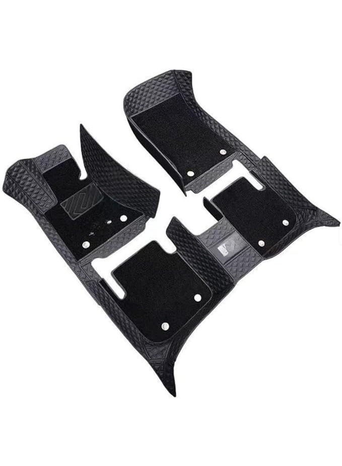 Premium Leather 9D Car Mats, Dual Layer Waterproof and Dirt-Proof, Custom Fit, Black - Image 1