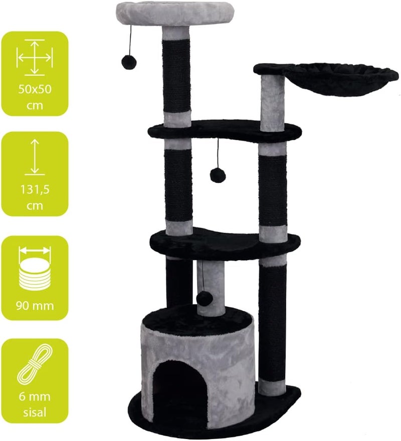 Ebi Scratching Tree Comfort Milton for Cats 50X50X131.5cm - Black - Image 5