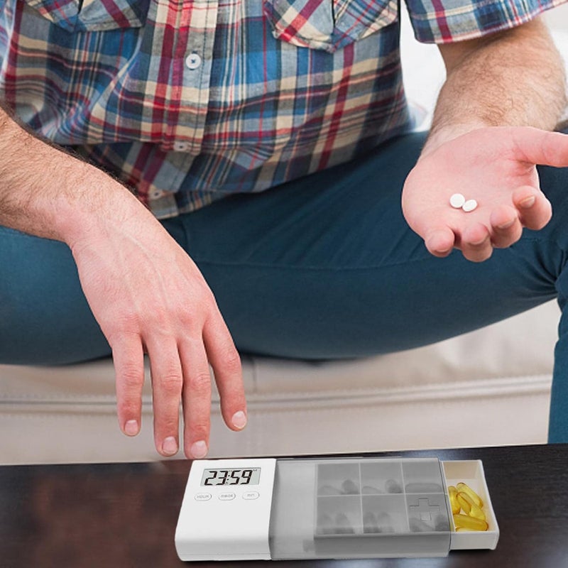 ويندفورج كرافت موزع حبوب إلكتروني، موزع حبوب أوتوماتيكي يعمل بمنفذ USB مع منبه، منظم حبوب أسبوعي بـ 7 أقسام، مقاوم للغبار، شاشة LCD، منبه اهتزازي وامض - Image 3