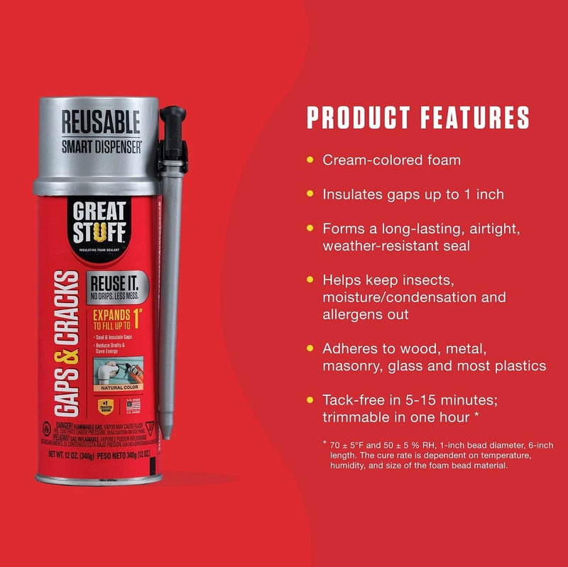 Great Stuff 99108824 Smart Dispenser Sealants, Cream 12 Pack - Image 4