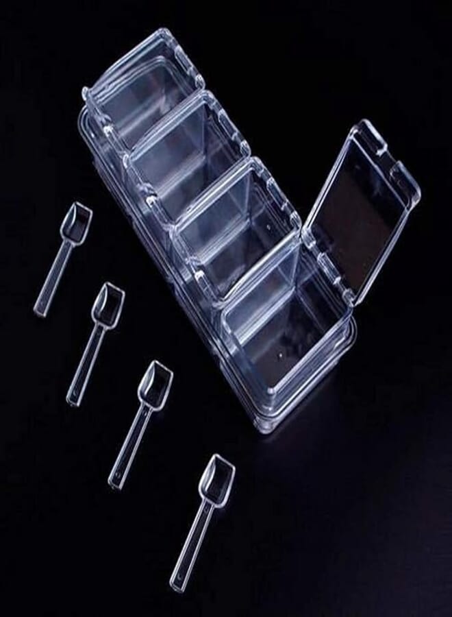 Spaceshoop 4 Grid Kitchen Supplies Transparent Acrylic Seasoning Boxes Four Celles Boxes
