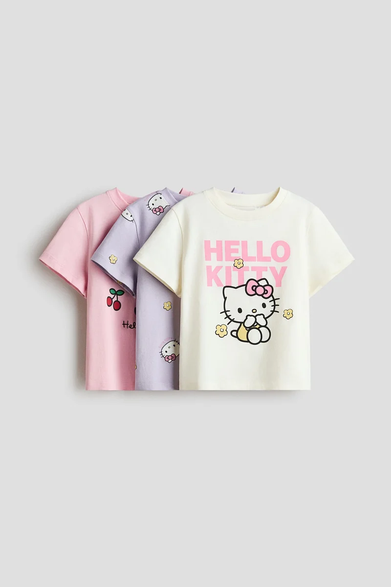 اتش اند ام بلوزة جيرسيه مزينة بطبعة - عبوة من 3 قطع