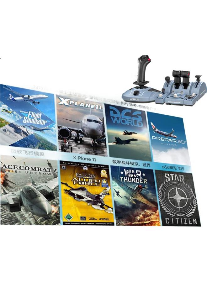 Tca Airbus Version Joystick + Throttle Pilot Kit, Airbus Civil Aviation Flight Simulator, Dcs External Device, Compatible With Pc [Tca Two-Piece Set]