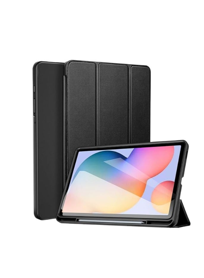 Front and back Smart leather Case with silicone case inside With pen solt For Xiaomi Pad 6 (11 inch) - Black