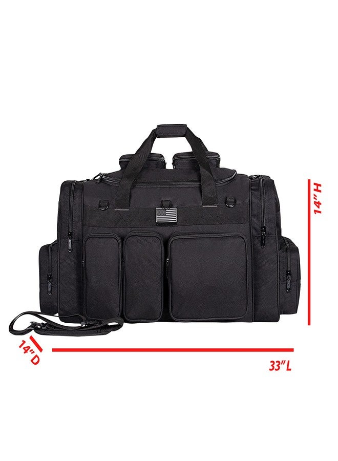 K-Cliffs Tactical Range Duffel Military Molle Gear Travel Sports Gym Bag Lockable Zippers with US Flag Patch 33 Inch Large Black - Image 4