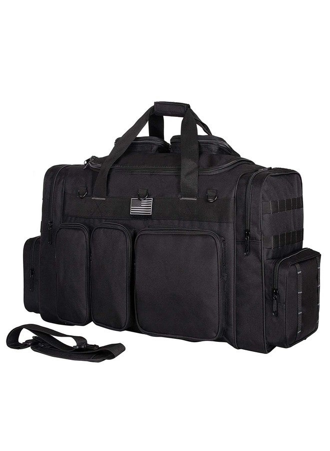 K-Cliffs Tactical Range Duffel Military Molle Gear Travel Sports Gym Bag Lockable Zippers with US Flag Patch 33 Inch Large Black - Image 2