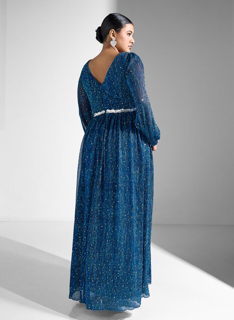 Ella Limited Curve Sparkling Slit Maxi Dress - Image 2
