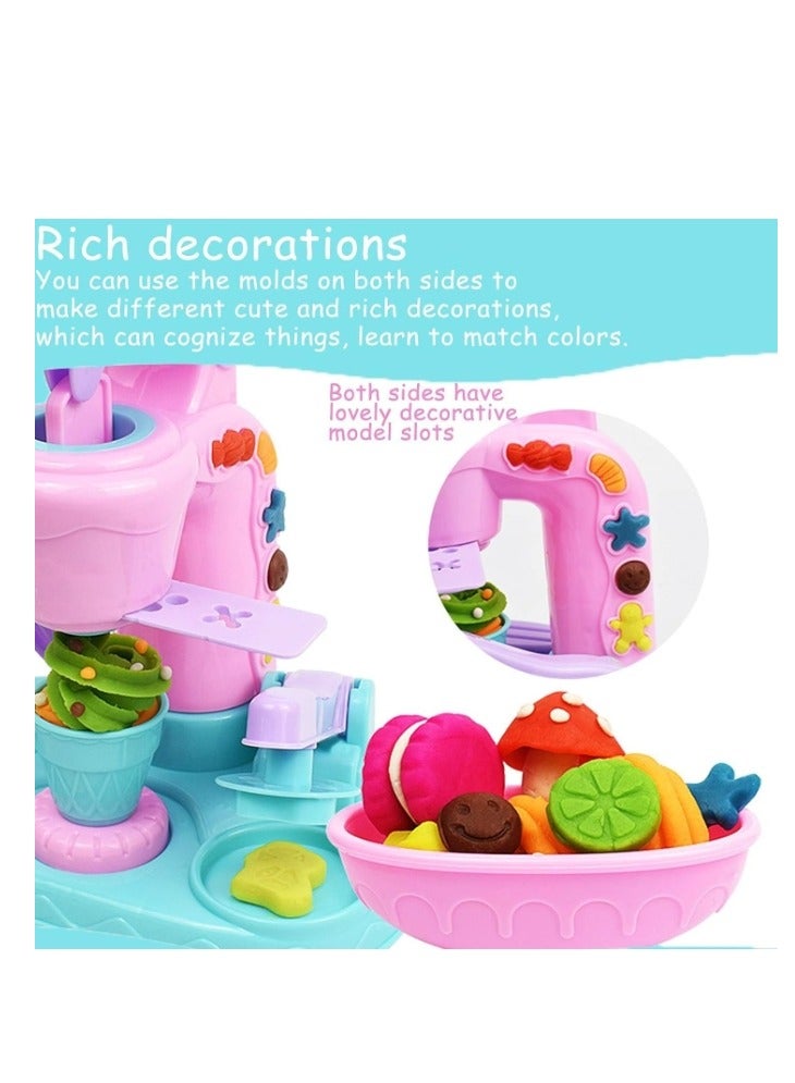 Playdough for Kids, 26pcs Molds Accessories, Ice Cream Maker Machine Color Dough Set with 12 Cans Dough, Birthday Party Gift for 3 4 5 6 7 8 Year Old Girls Boys Kids and Toddlers