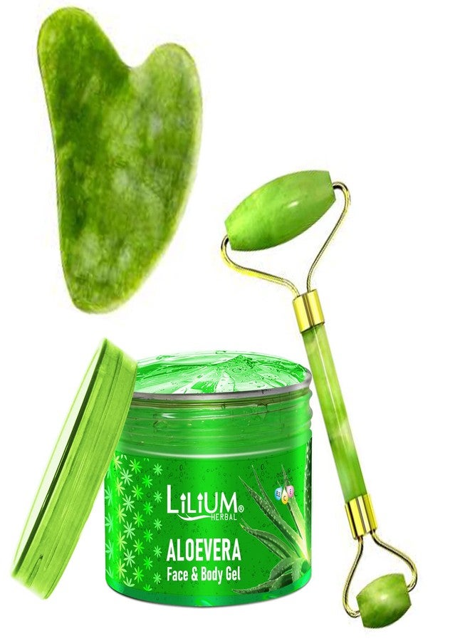 Lilium Aloe Vera Facial Gel & Double Side Face Roller (250g) - Image 1