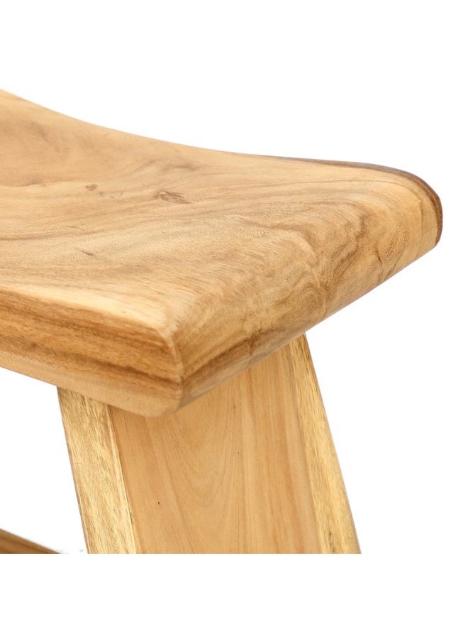 Handcrafted Suar Wood Wooden Stool, Perfect for Spa, Salon & Bathroom Use - Image 3