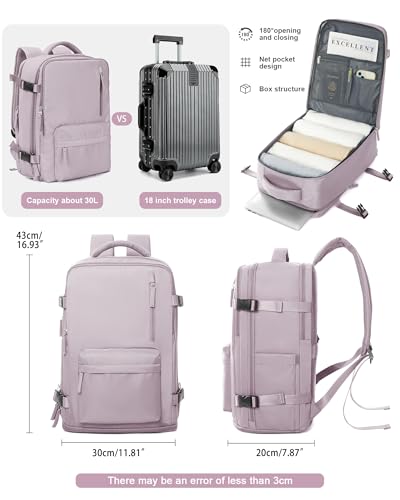 VGCUB Carry on Travel Backpack for Women Men Large Laptop Gym Work Frontier Airlines Personal Item Bag Business Airport Lightweight Backpack Flight Approved Mochilas de Viaje,Pink - Image 2
