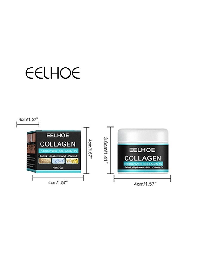 EELHOE - Collagen Hydrolyzed Collagen 5%,Cream For Men 30g,Contains Retinol, Hyaluronic Acid, And Vitamin E，Has Anti Wrinkle Cream, Facial Moisturizing, Anti-Aging And Wrinkle Antioxidant Effects - Image 1