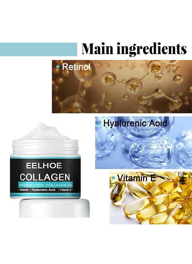 EELHOE - Collagen Hydrolyzed Collagen 5%,Cream For Men 30g,Contains Retinol, Hyaluronic Acid, And Vitamin E，Has Anti Wrinkle Cream, Facial Moisturizing, Anti-Aging And Wrinkle Antioxidant Effects - Image 1