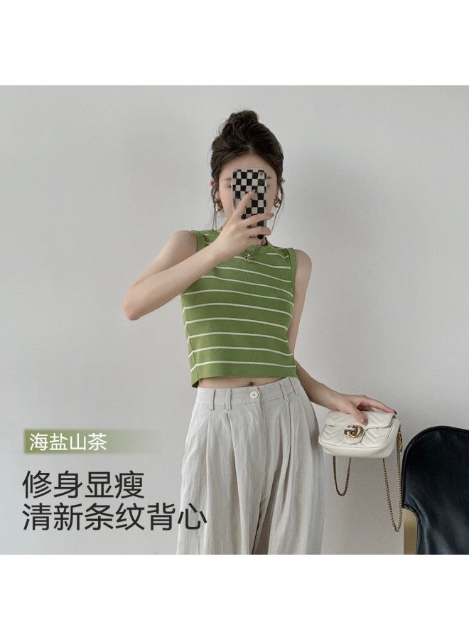 MIIOW Thin Strap Slimming Layering Tank Top Women'S Knitted Vest - Image 3